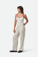 Ringer Organic A Tank - Off White/Crimson