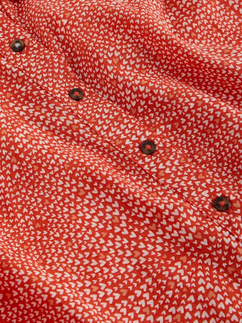 Orla Button Through Shirt - Red Print