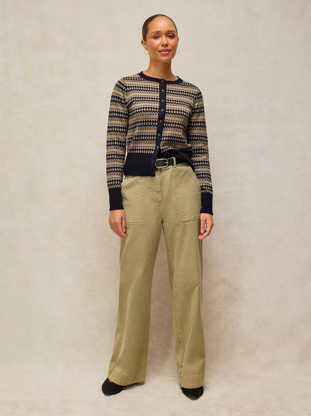 Lois Fairisle Cardigan - Navy Multi