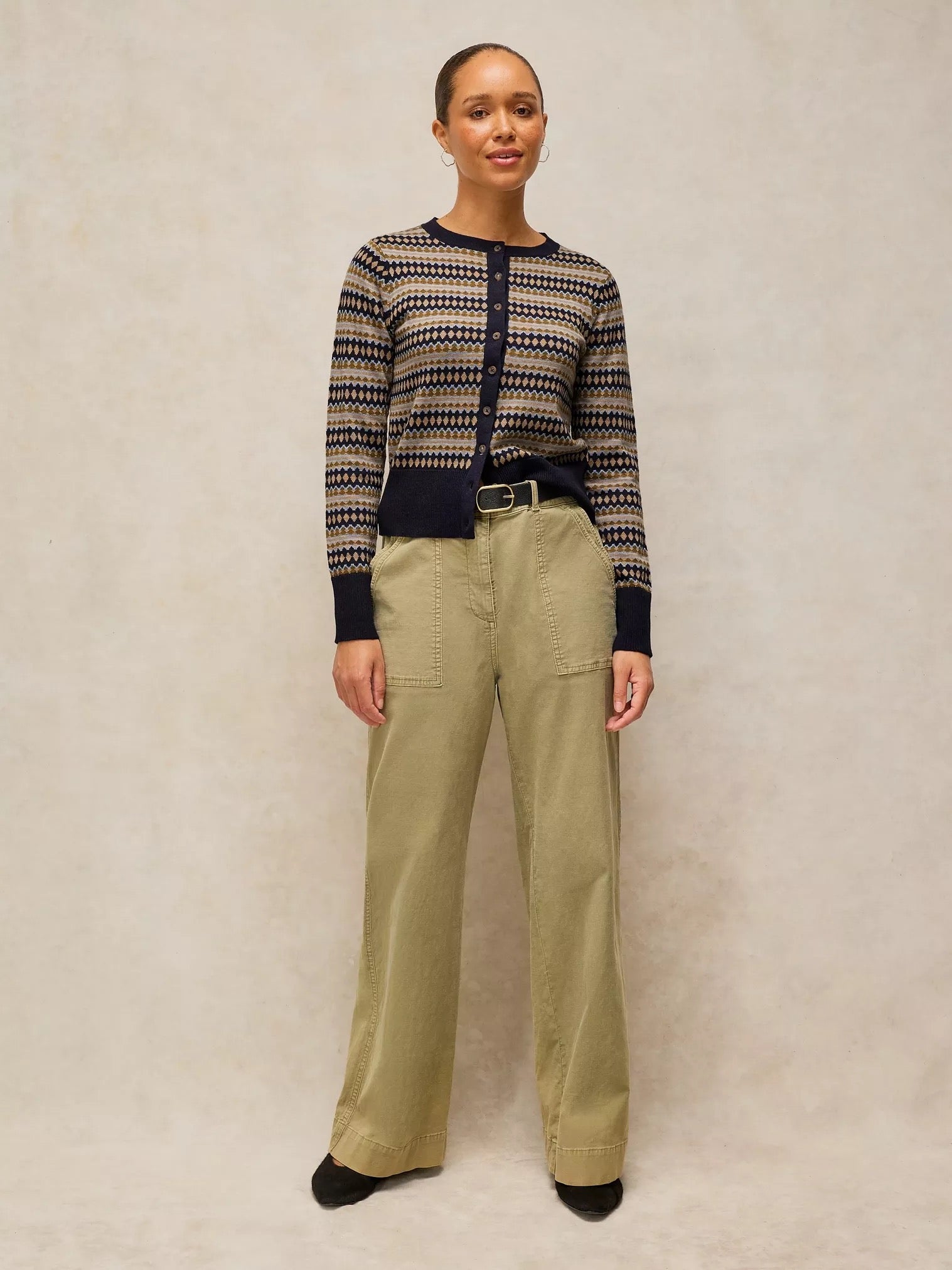 Lois Fairisle Cardigan - Navy Multi