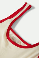 Ringer Organic A Tank - Off White/Crimson