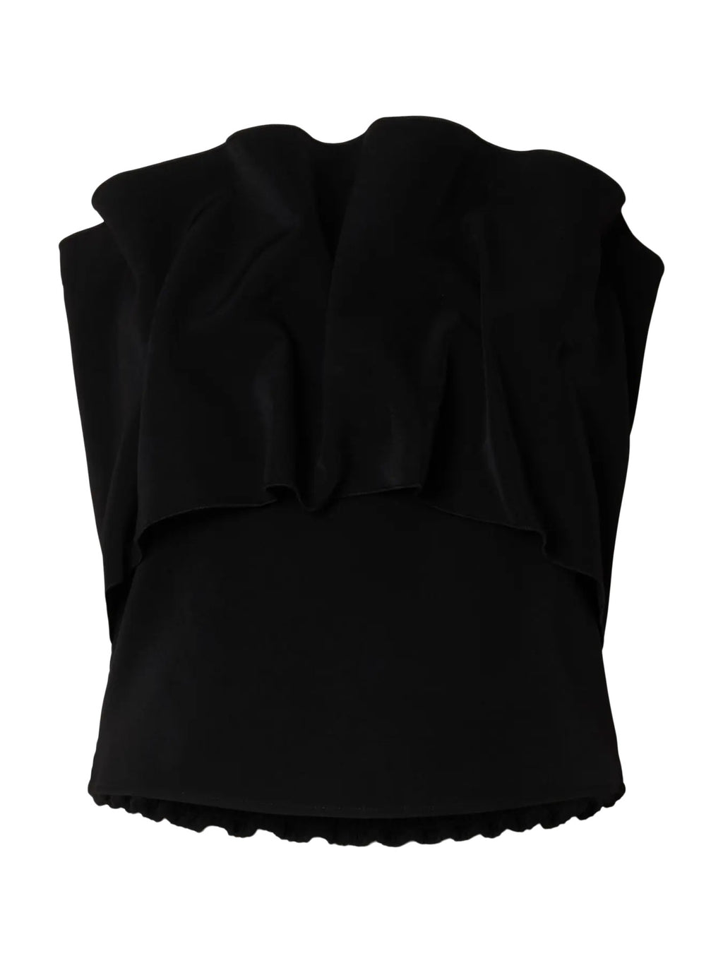 Vinelle Pleated Bandeau Top - Black