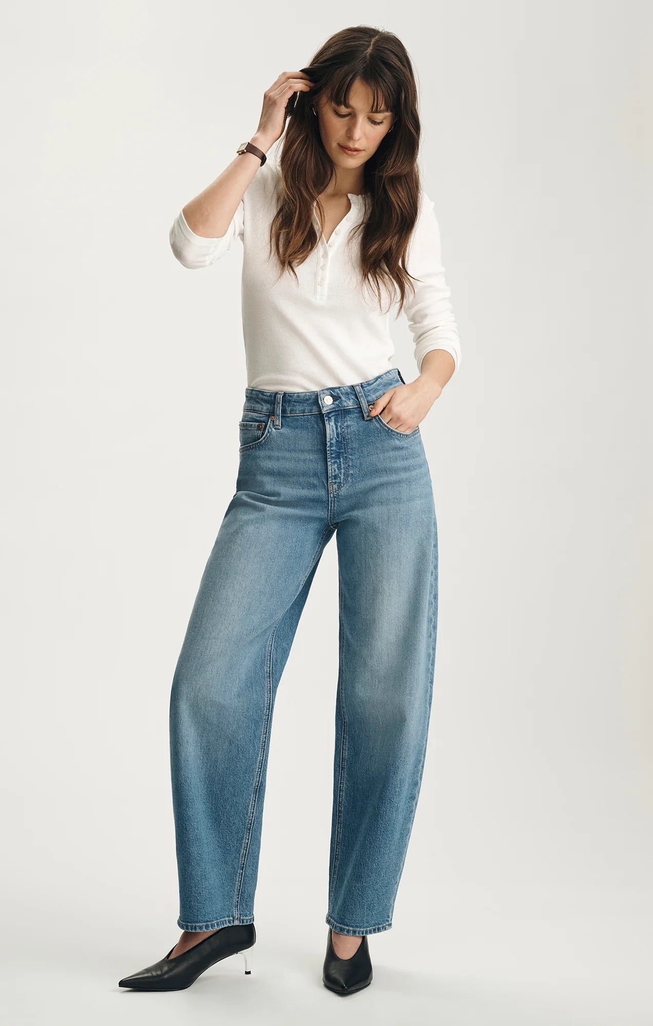 Nica Barrel Jean - Light Brushed Classic