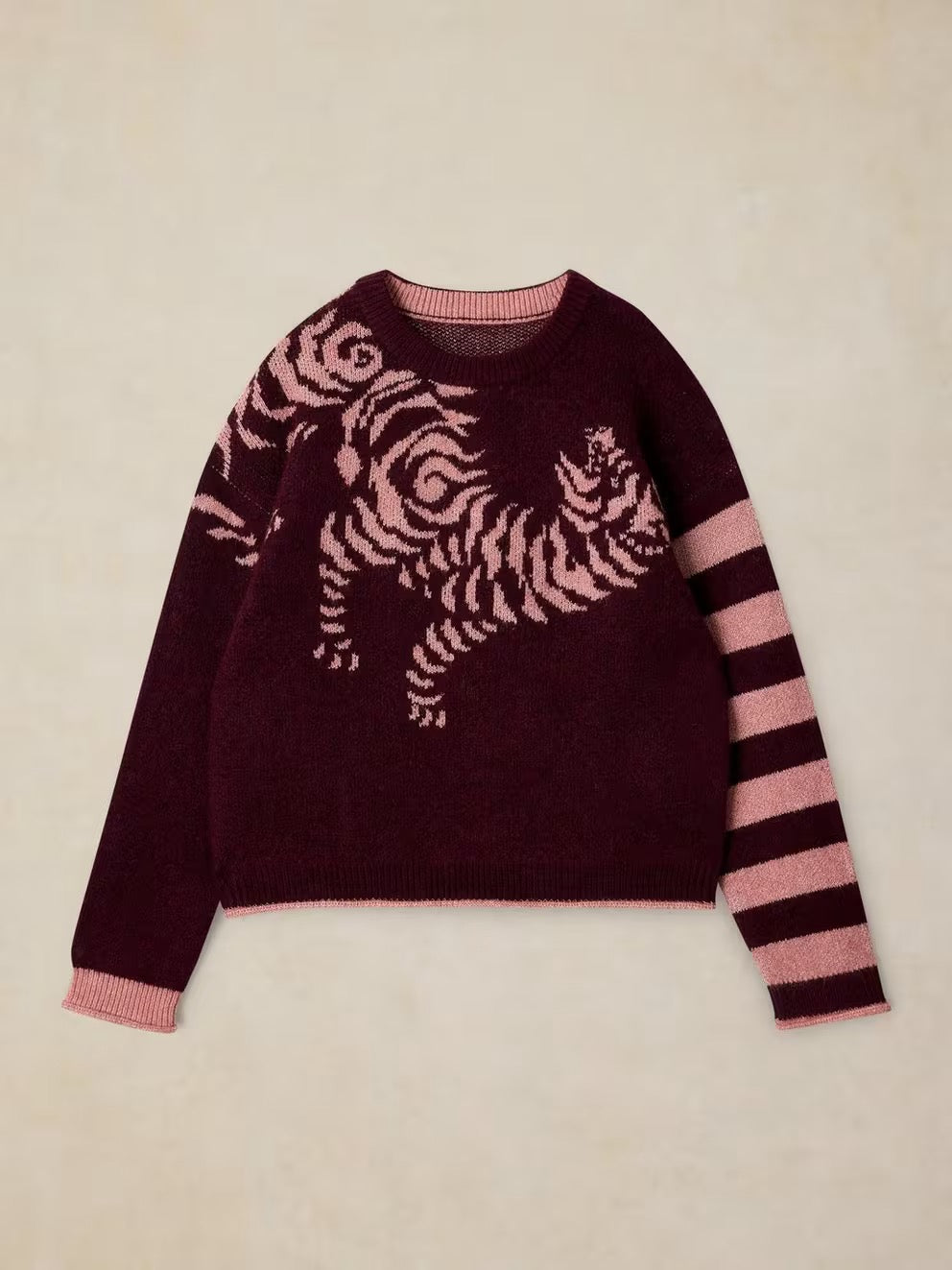 Tiger Stripe Jumper - Plum Multi