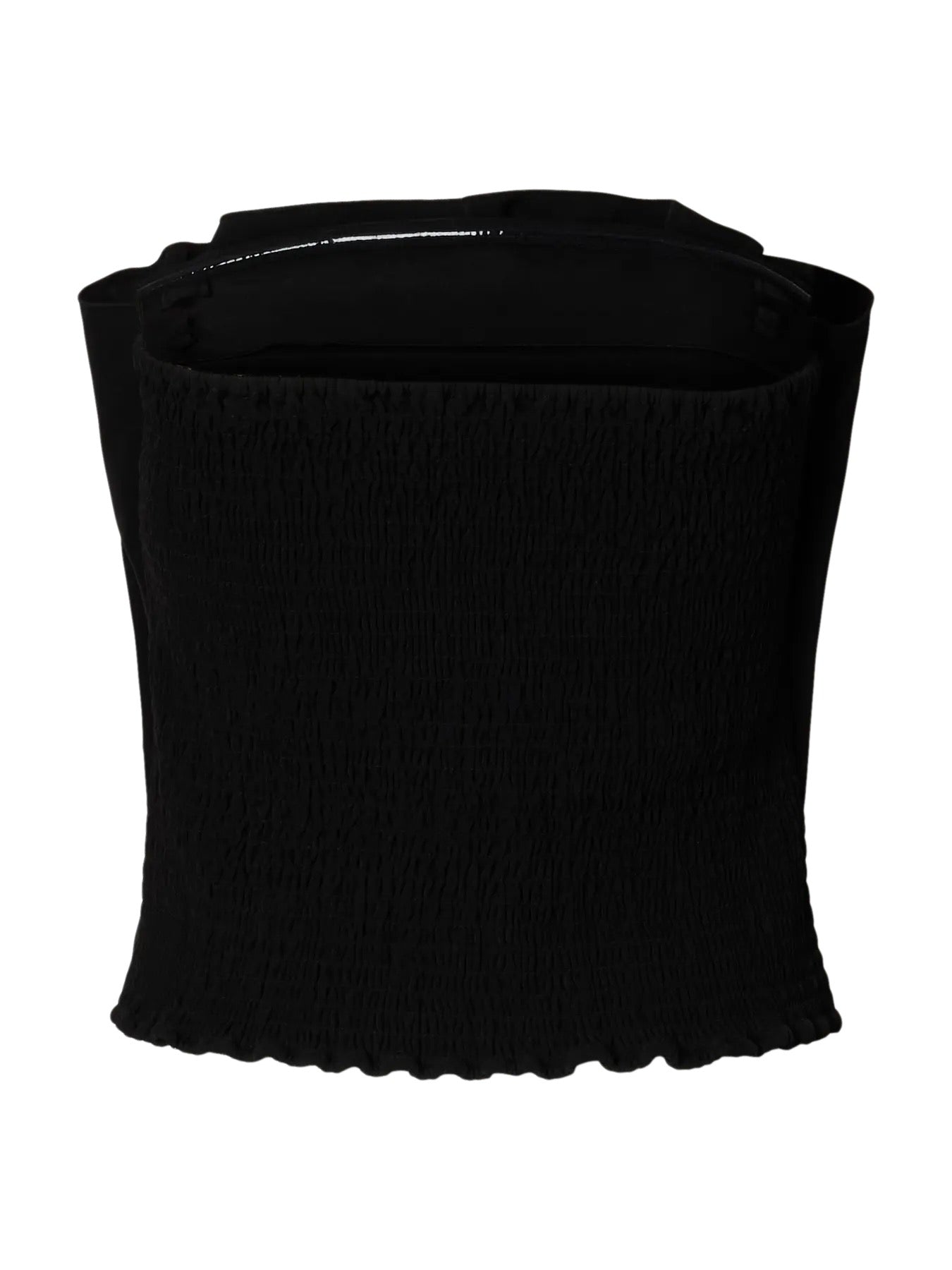Vinelle Pleated Bandeau Top - Black