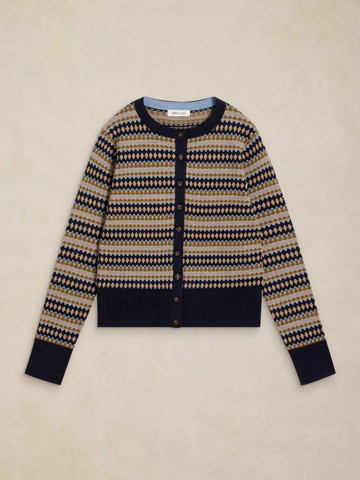 Lois Fairisle Cardigan - Navy Multi