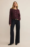 Breen Crop Cardigan - Merlot