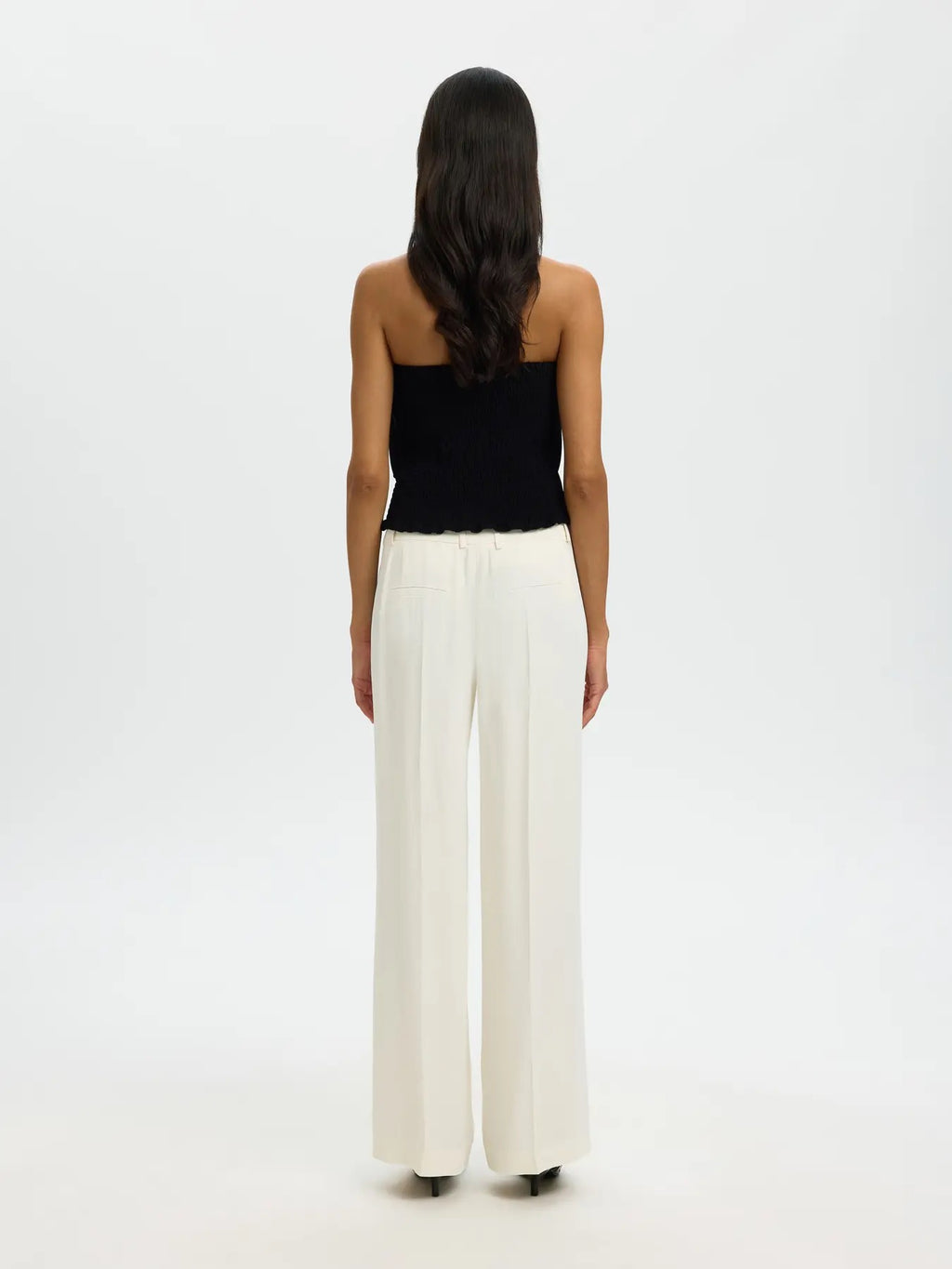 Vinelle Pleated Bandeau Top - Black