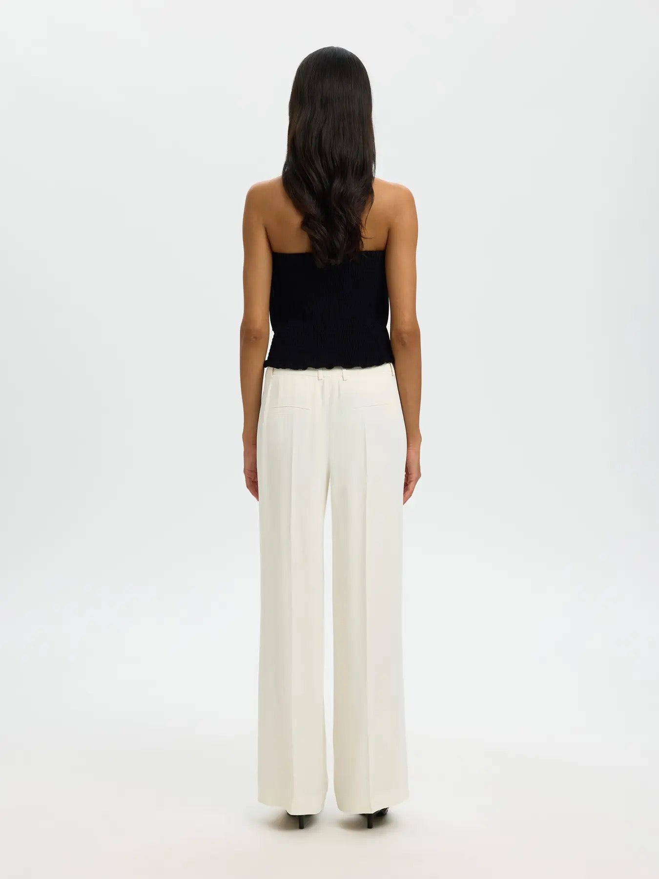 Vinelle Pleated Bandeau Top - Black