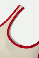 Ringer Organic A Tank - Off White/Crimson