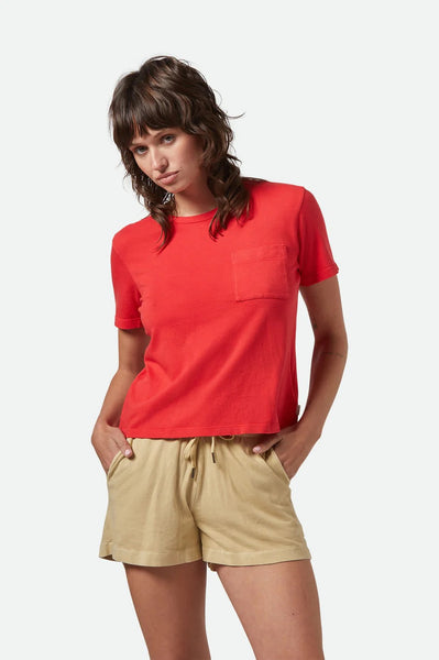 Carefree Organic Garment Dyed Perfect Tee - Crimson