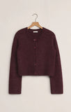Breen Crop Cardigan - Merlot