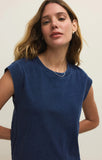 Camino Jersey Denim Top - Indigo