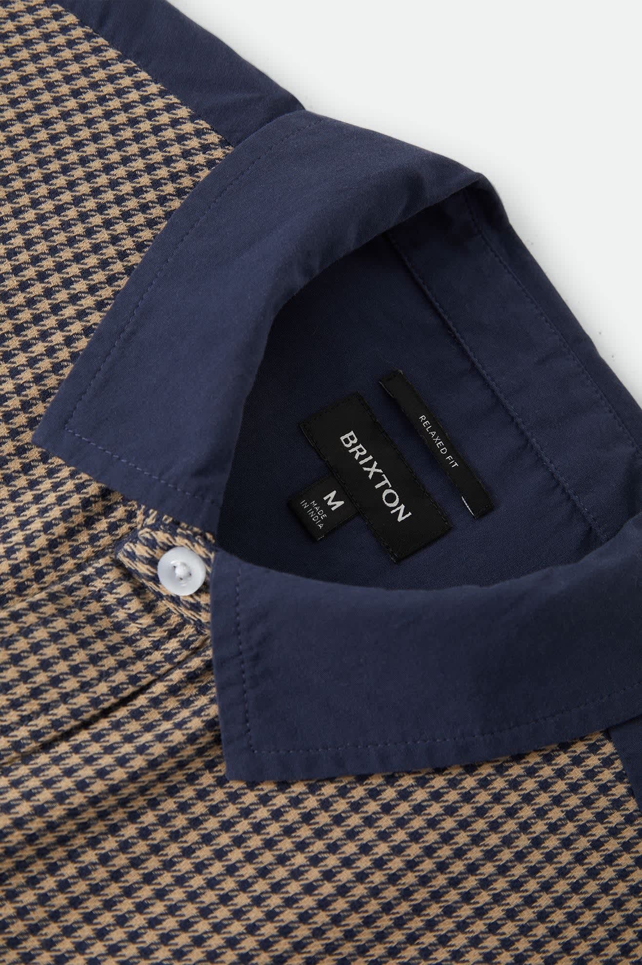 Cru Short Sleeve Woven - Classic Navy Colourblocked
