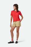 Carefree Organic Garment Dyed Perfect Tee - Crimson