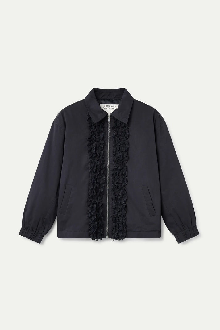 Navy Blue Ruffle Jacket