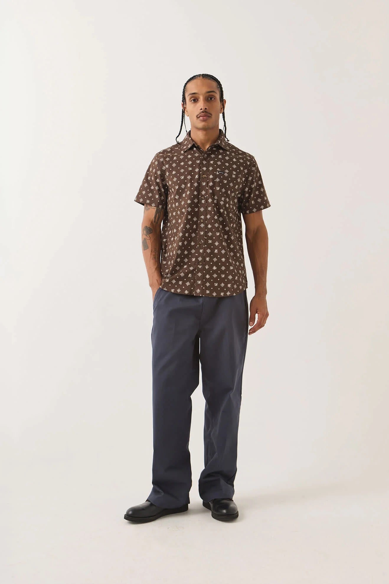 Charter Print Short Sleeve Woven - Walnut Brown Bandana