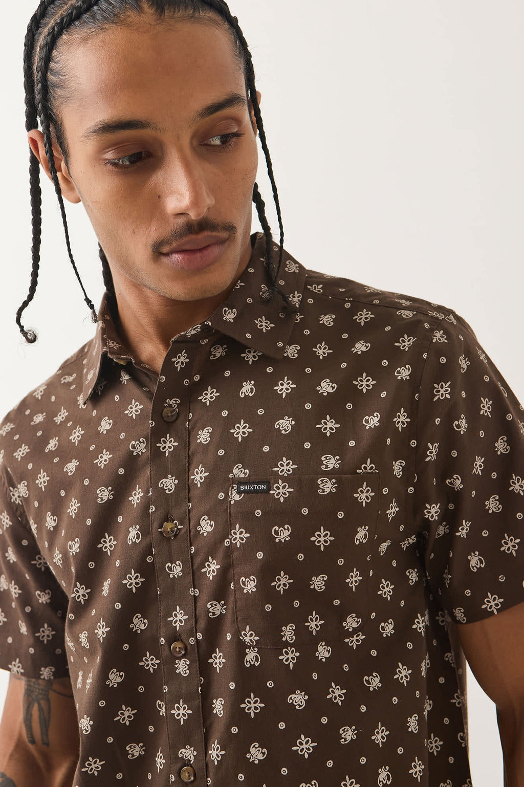 Charter Print Short Sleeve Woven - Walnut Brown Bandana