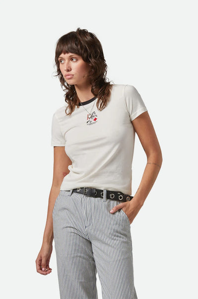Aces Fitted Crew Tee - Off White/Black