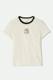 Aces Fitted Crew Tee - Off White/Black