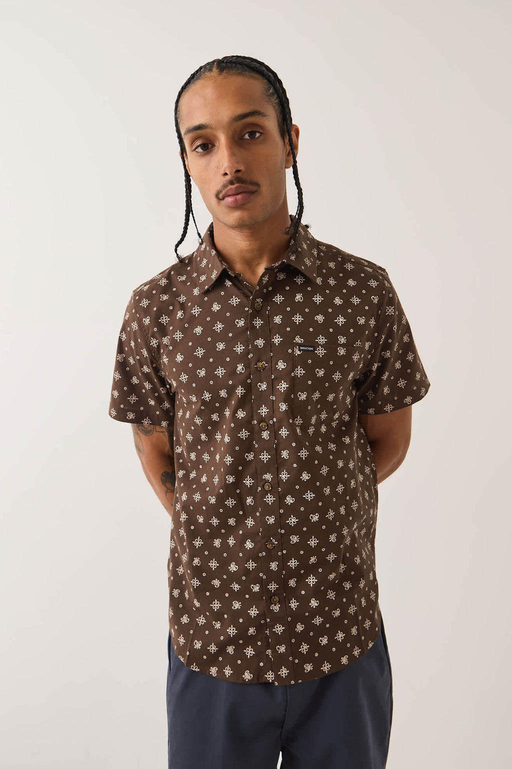 Charter Print Short Sleeve Woven - Walnut Brown Bandana