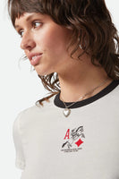 Aces Fitted Crew Tee - Off White/Black