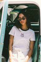 Aces Fitted Crew Tee - Off White/Black