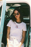 Aces Fitted Crew Tee - Off White/Black