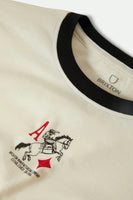 Aces Fitted Crew Tee - Off White/Black