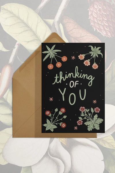 Thinking Of You (Morris Flowers) Greeting Card