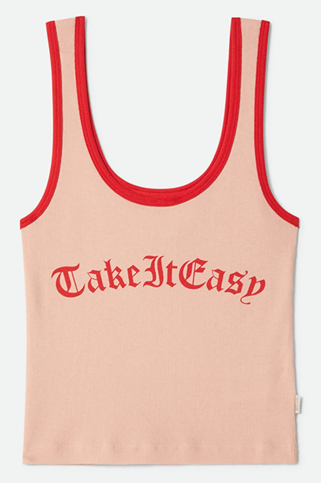 Take It Easy Ringer A Tank - Silver Pink