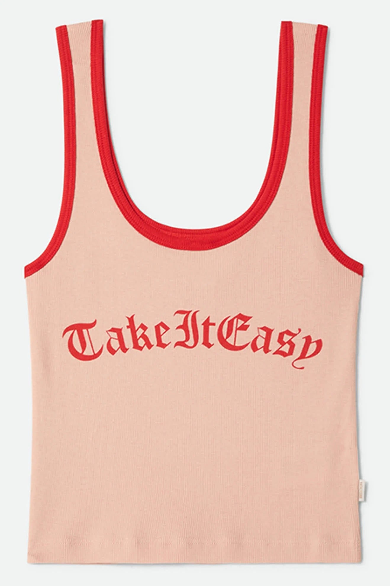 Take It Easy Ringer A Tank - Silver Pink