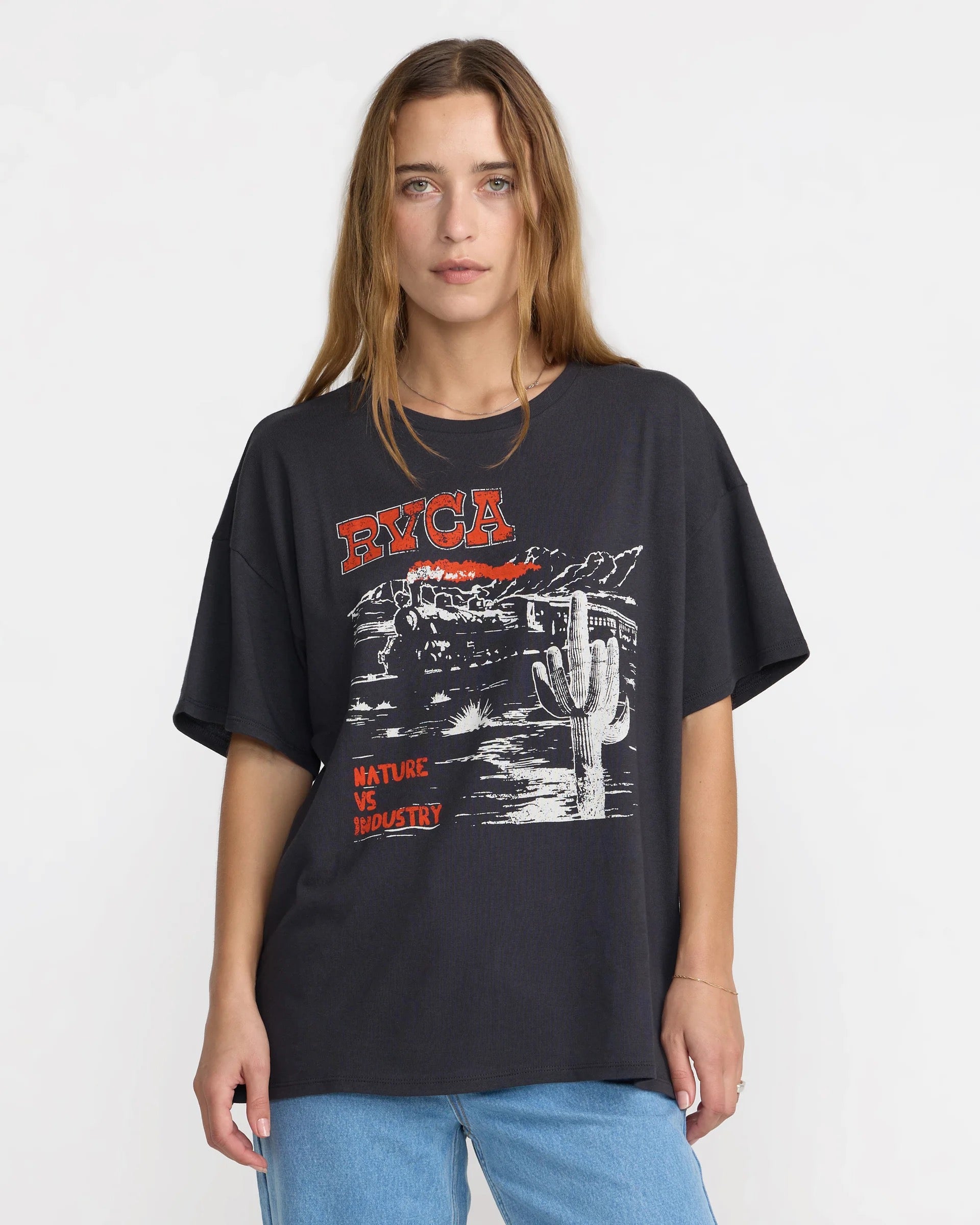 Desert Sands Oversized Tee - Washed Black