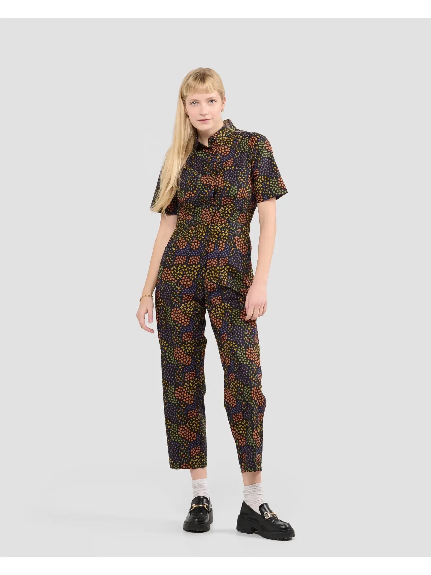 Micro Floral Field Jumpsuit