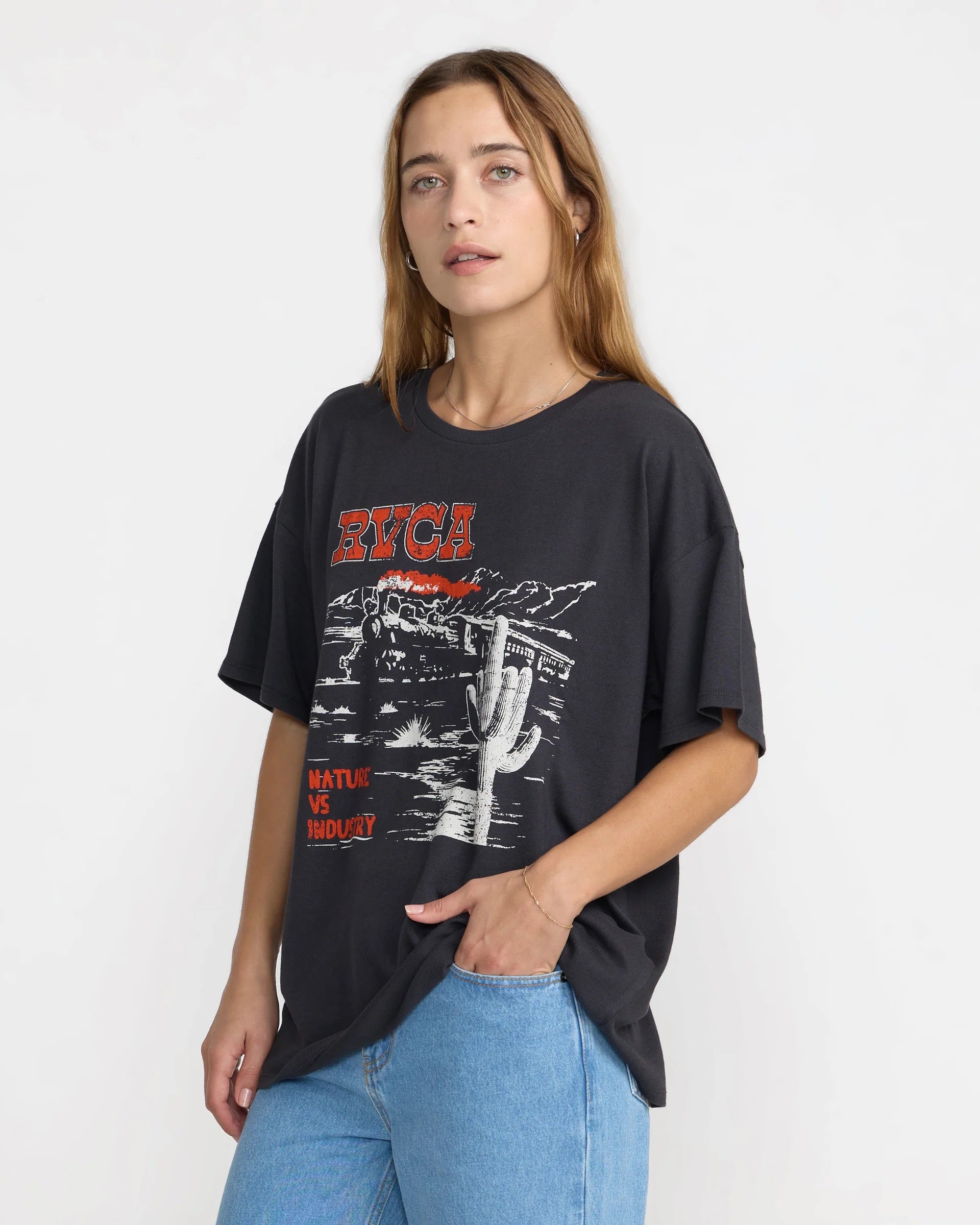 Desert Sands Oversized Tee - Washed Black