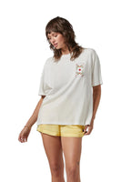 Botanical Ace Oversized BF Tee - Off White