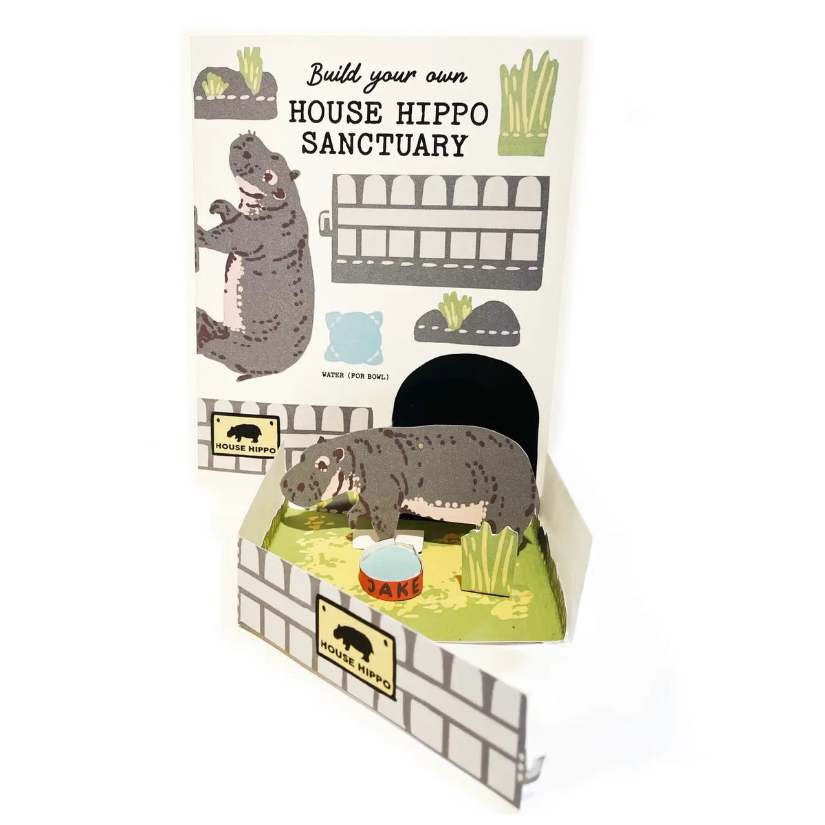 Build Your Own House Hippo Sanctuary Card