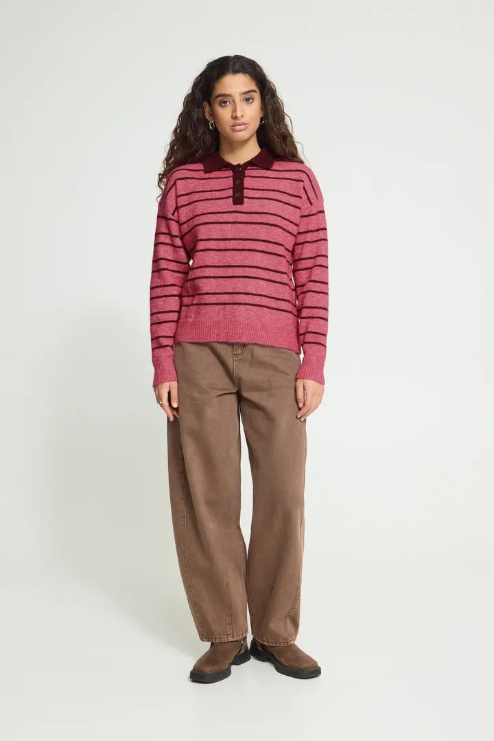 Sage Polo Sweater - Fruit Dove