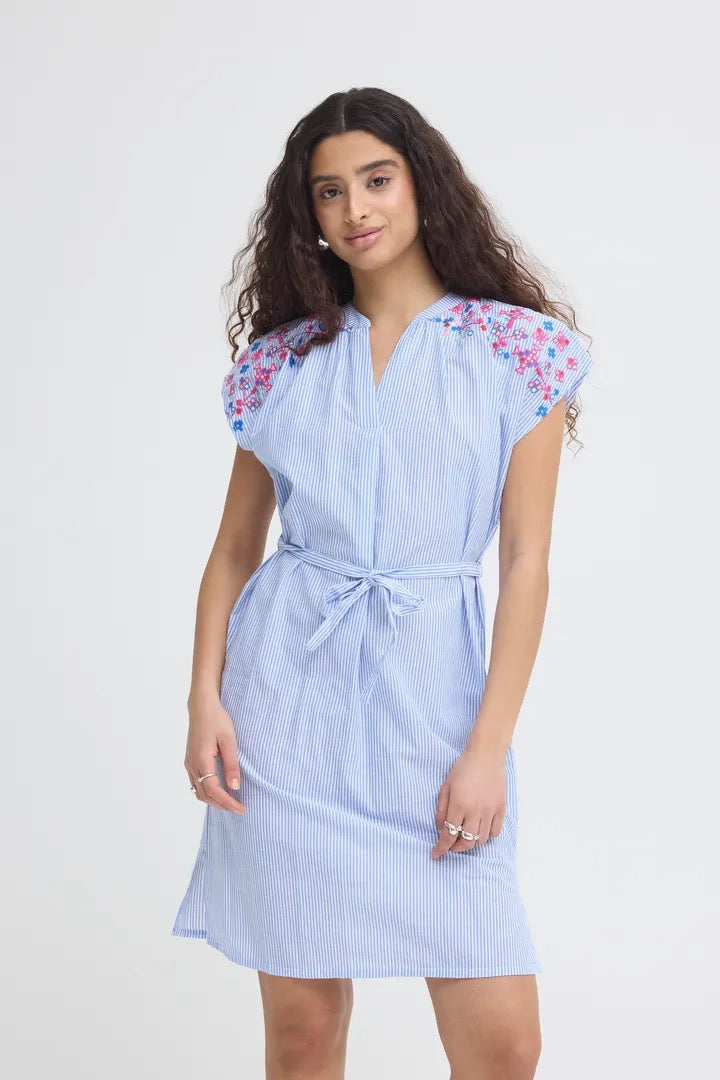 Kalthea Dress - Blue/White