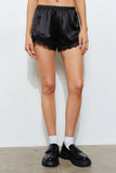 Isla Lace Trim Satin Shorts