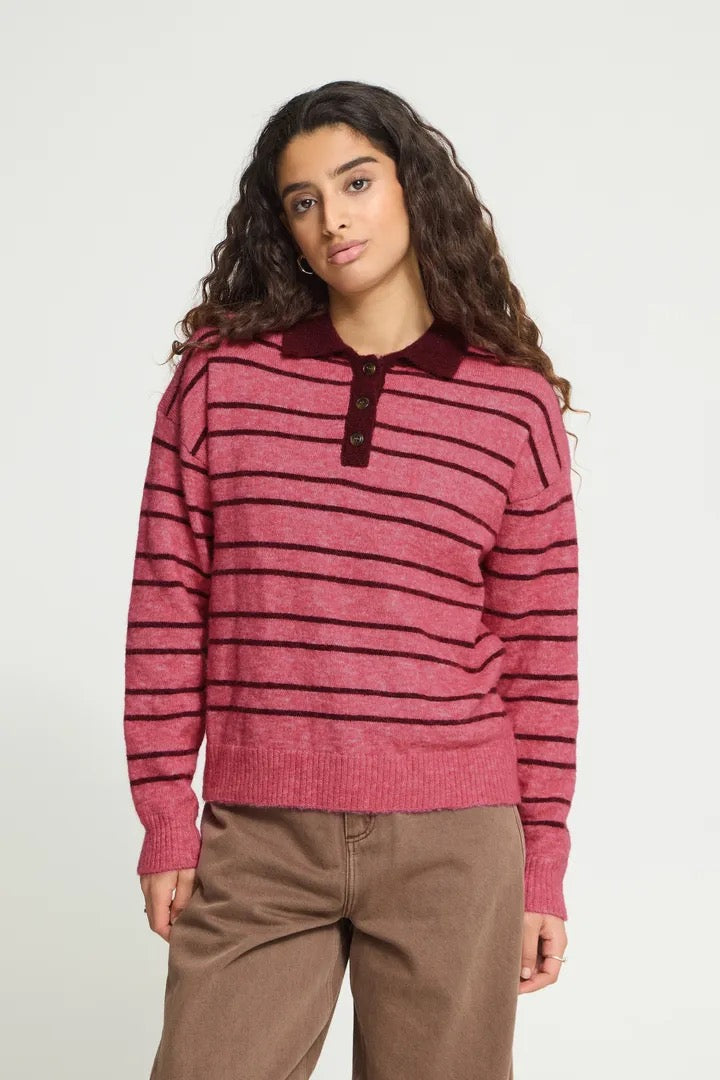 Sage Polo Sweater - Fruit Dove