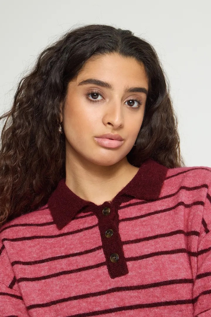 Sage Polo Sweater - Fruit Dove
