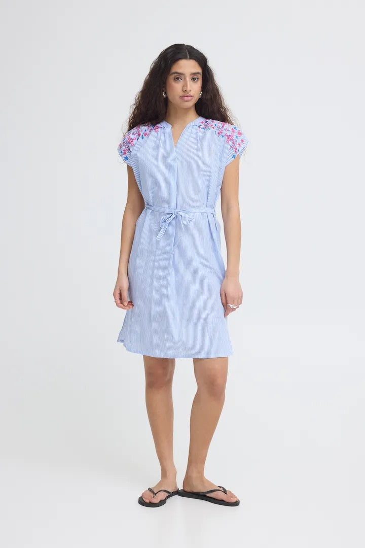Kalthea Dress - Blue/White