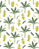 Puff Sleeve Blouse With Hand-Drawn Banana Leaf Print