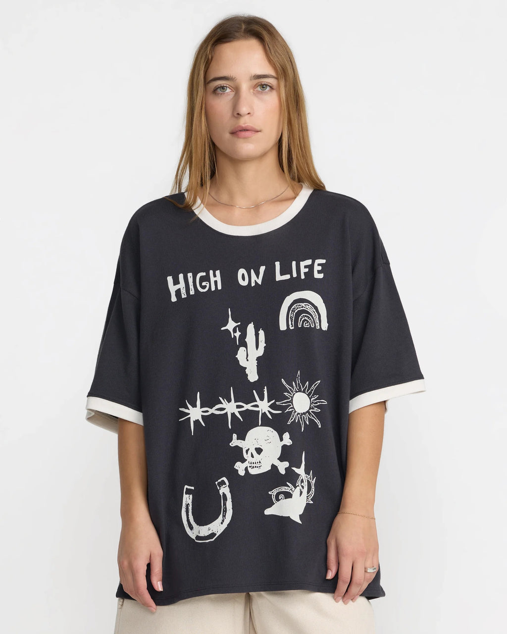 Dani Miller Oversized Ringer - Washed Black