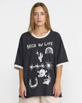 Dani Miller Oversized Ringer - Washed Black