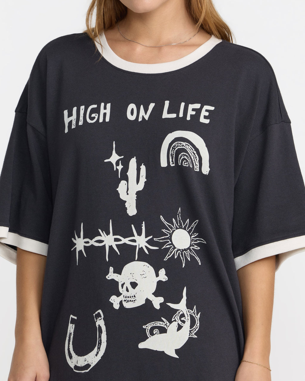Dani Miller Oversized Ringer - Washed Black