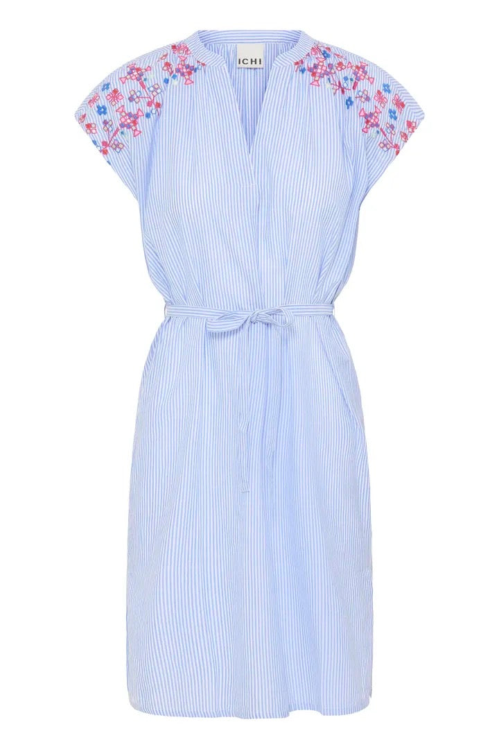 Kalthea Dress - Blue/White