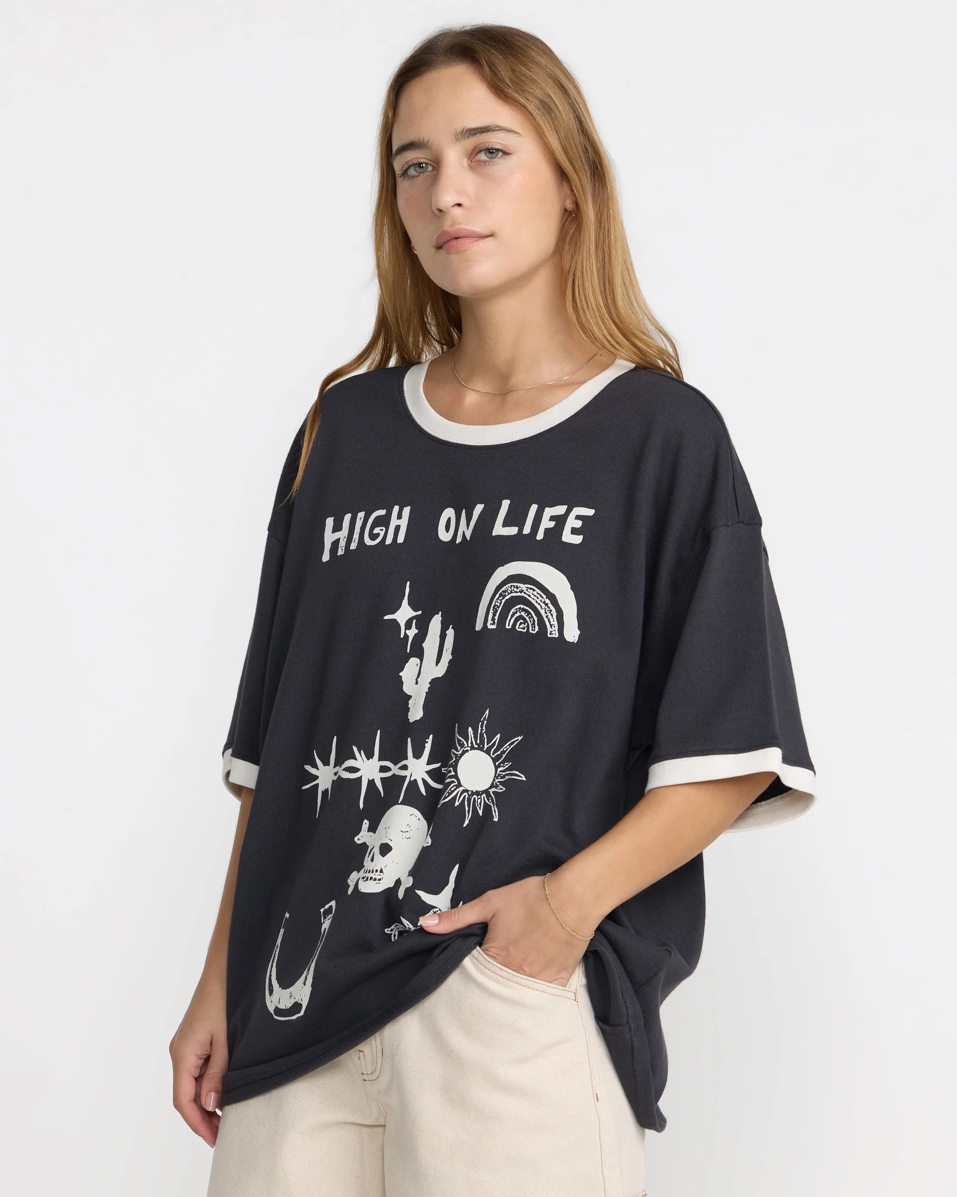 Dani Miller Oversized Ringer - Washed Black