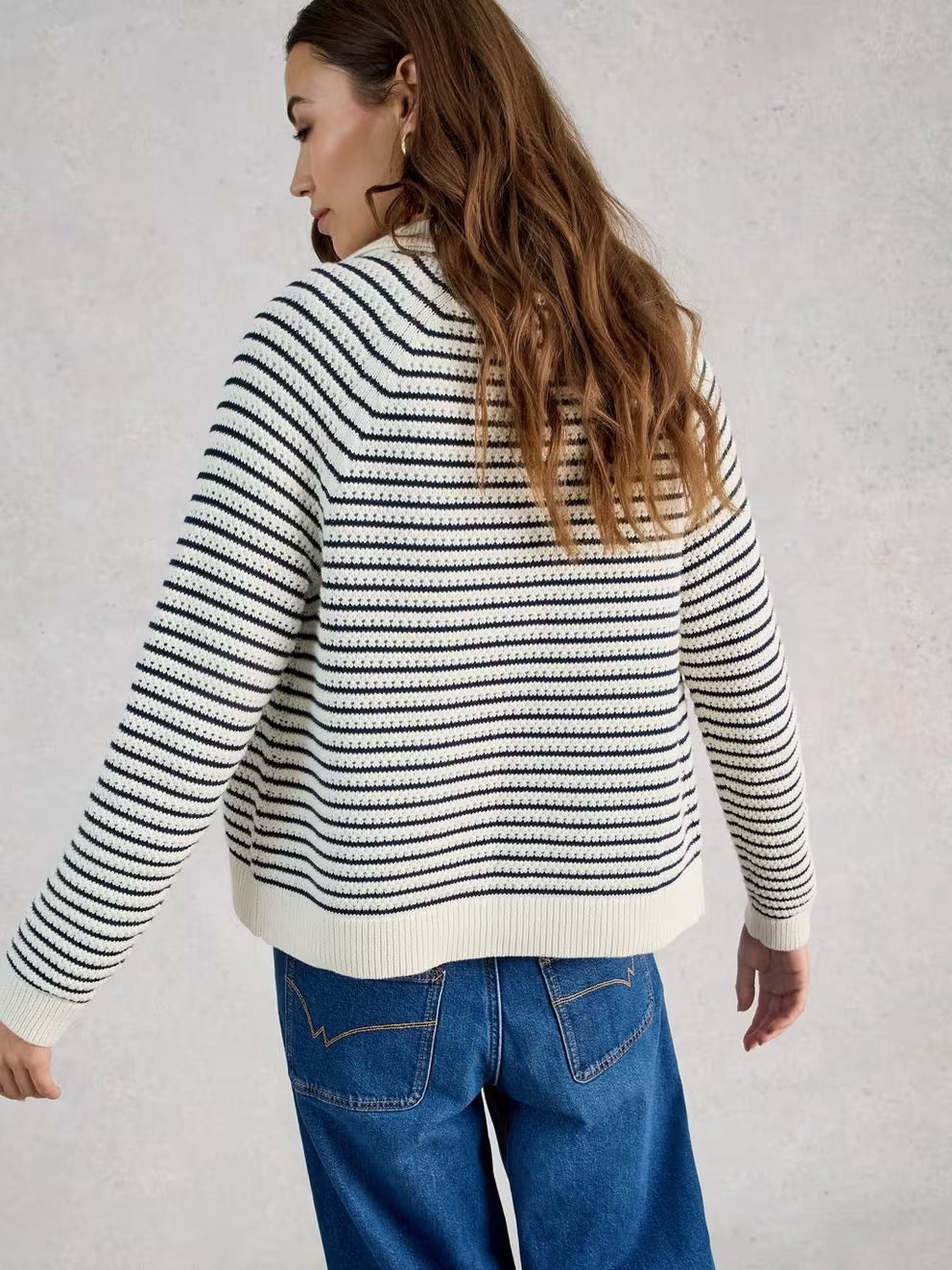 Chaterly Stripe Cardigan - Ivory Multi